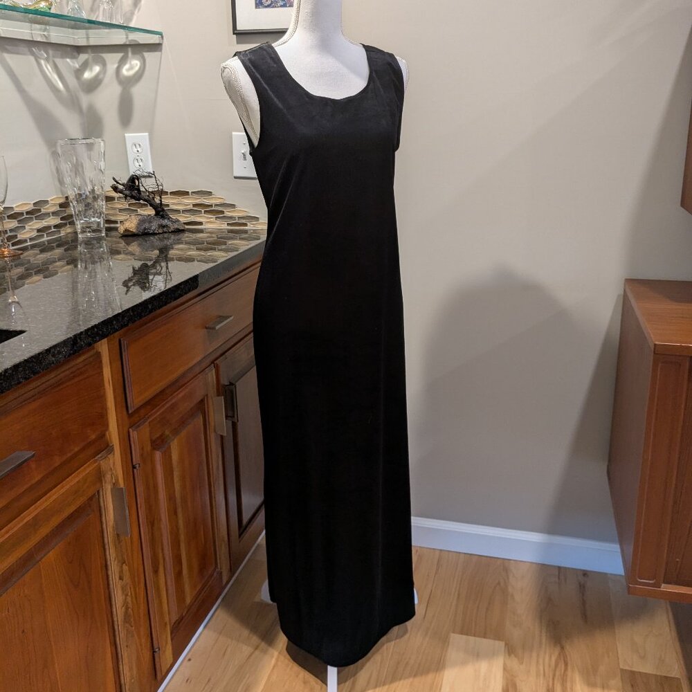 Timeless Elegance Crushed Velvet Sleeveless Slip Maxi Dress with Modesty Jacket